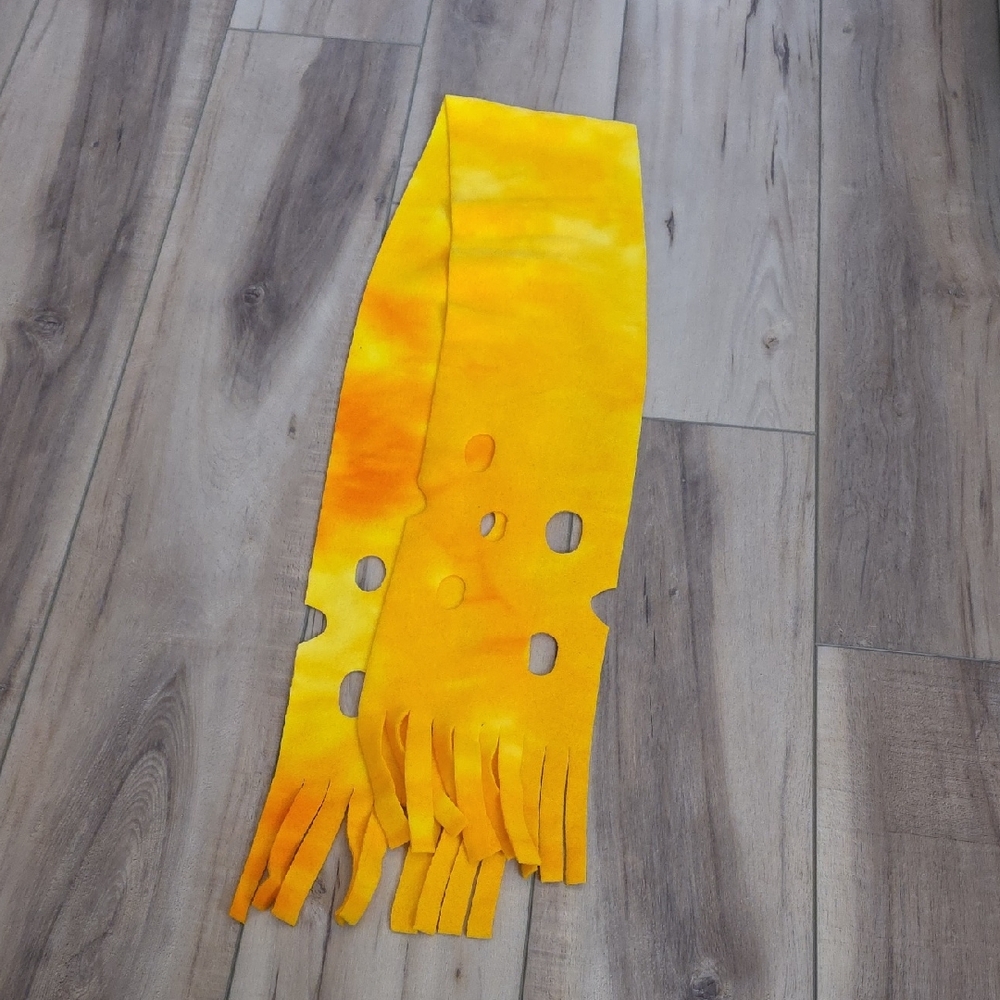 WISCONSIN CHEESE HEAD Yellow and Orange Scarf with Fringe